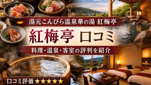 湯元こんぴら温泉華の湯 紅梅亭の口コミ紹介イメージ｜料理・露天風呂・客室の魅力が分かる画像